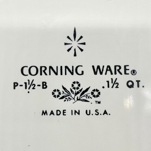 Vintage Corning Ware Blue Cornflower 1.5 Qt and 12 Oz Baking Dishes with Lids - Picture 6 of 10